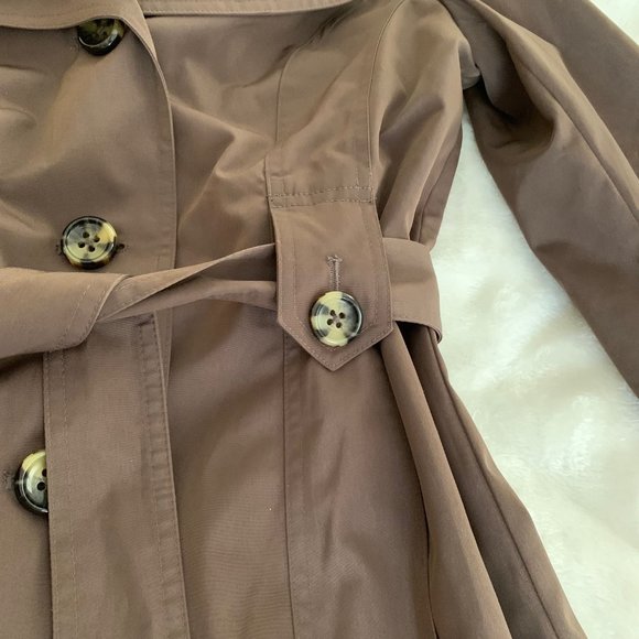 London Fog Brown Trench Coat with Detachable Hood Size S - Picture 6 of 16